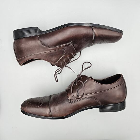 Saks 5th Avenue Blacks Men's Size 13 US Brown Soft Leather Cap Toe Oxfords - Picture 7 of 8